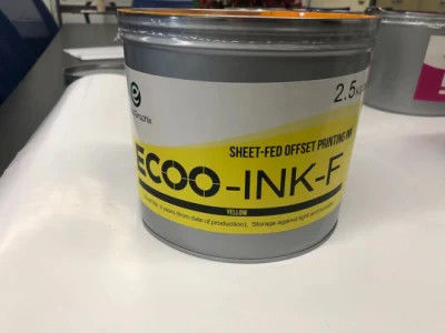 ECOO-INK-F Rote, lösemittelbasierte Offsetdruckfarbe mit 3 Jahren Haltbarkeit in 1 oder 2,5 kg/Dose und 6 Dosen/Karton