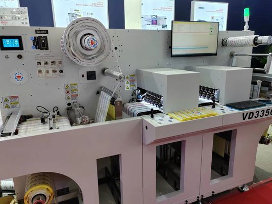 Digitaler Rollen-zu-Bogen-Laserstanzer mit max. 27 m/min Schneidegeschwindigkeit und max. 330 mm Etikettenbreite