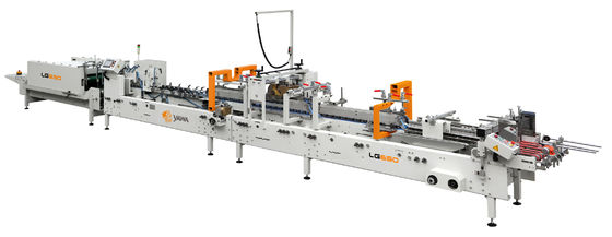 Kartonpapier-Schachtelherstellungsmaschine mit maximaler Papiergröße L800 * B600mm und maximaler Schachtelgröße L400 * B300 * H100mm für Papierstärke 80-350 g/qm
