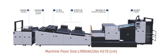 Automatische Anilox-Rollenabdeckmaschine mit Teflon-Gürtel für 9000 Blätter/Stunde UV-Flecken und Gesamtlack mit ±0,2 mm Genauigkeit